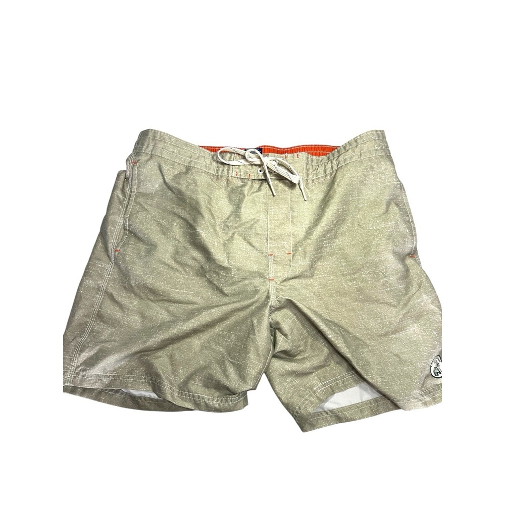 Caribbean Joe Island Supply Swim Trunks Adult XL Mesh‎ Lined Solid Print Green